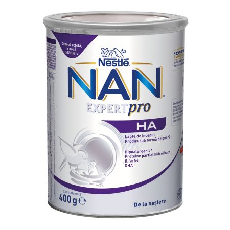 Foarmula de lapte praf Premium Hipoalergenic Nan HA, +0 luni, 400 g